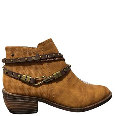 ESCAPE LDS 2 STRAP ZIP LOW ANKLE BOOT - TAN
